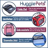 HugglePets Foldable Fabric Pet Crate Carrier Red Medium 60x42cm view 7