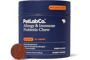 PetLab Co. Allergy & Immune Probiotics for Dogs, Support Seasonal Allergies, Gut & Digestive Health - Pork Flavor - 30 Soft Chews - Packaging May Vary