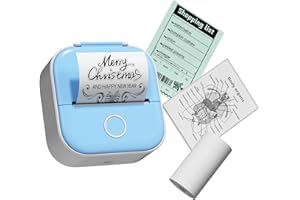 COLORWING T02 Thermal Sticker Printer, Print Pods Mini Printer, Bluetooth Wireless Inkless Printer for Scrapbook and Journal, Compatible with Android and iOS - Blue