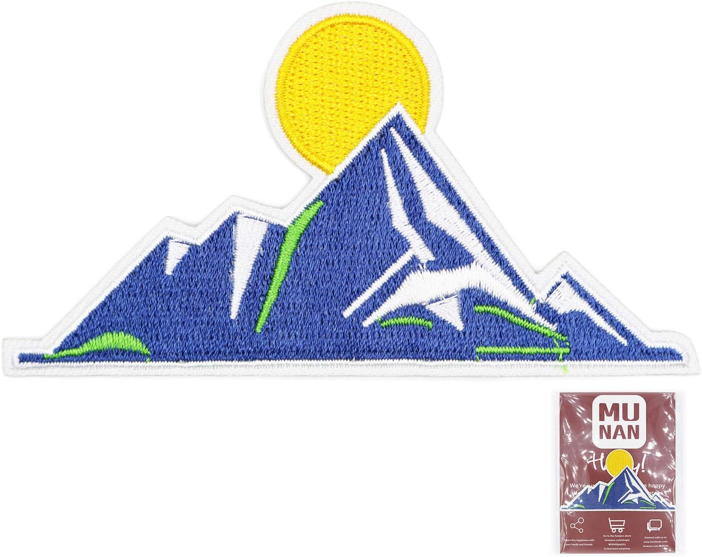 MUNAN Mountain Patch Embroidered Applique Badge Iron On Sew On Emblem