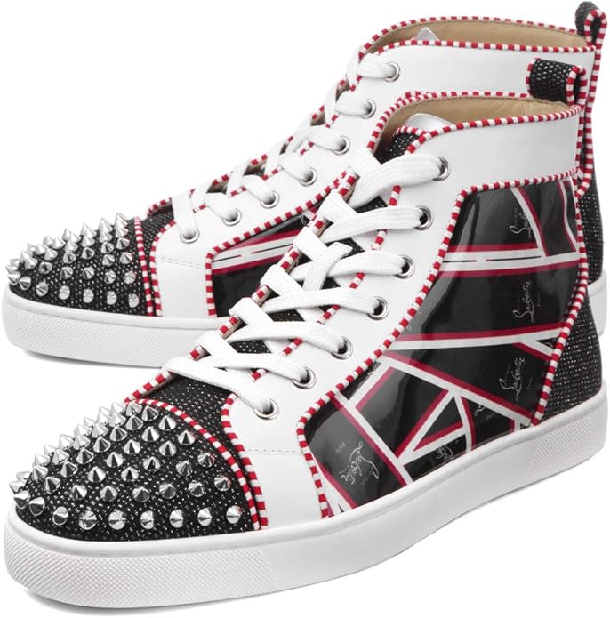 Amazon クリスチャン ルブタン Christian Louboutin スニーカー ハイカット Lou Spikes Orlato Flat マルチカラー Cma3 並行輸入品 スニーカー