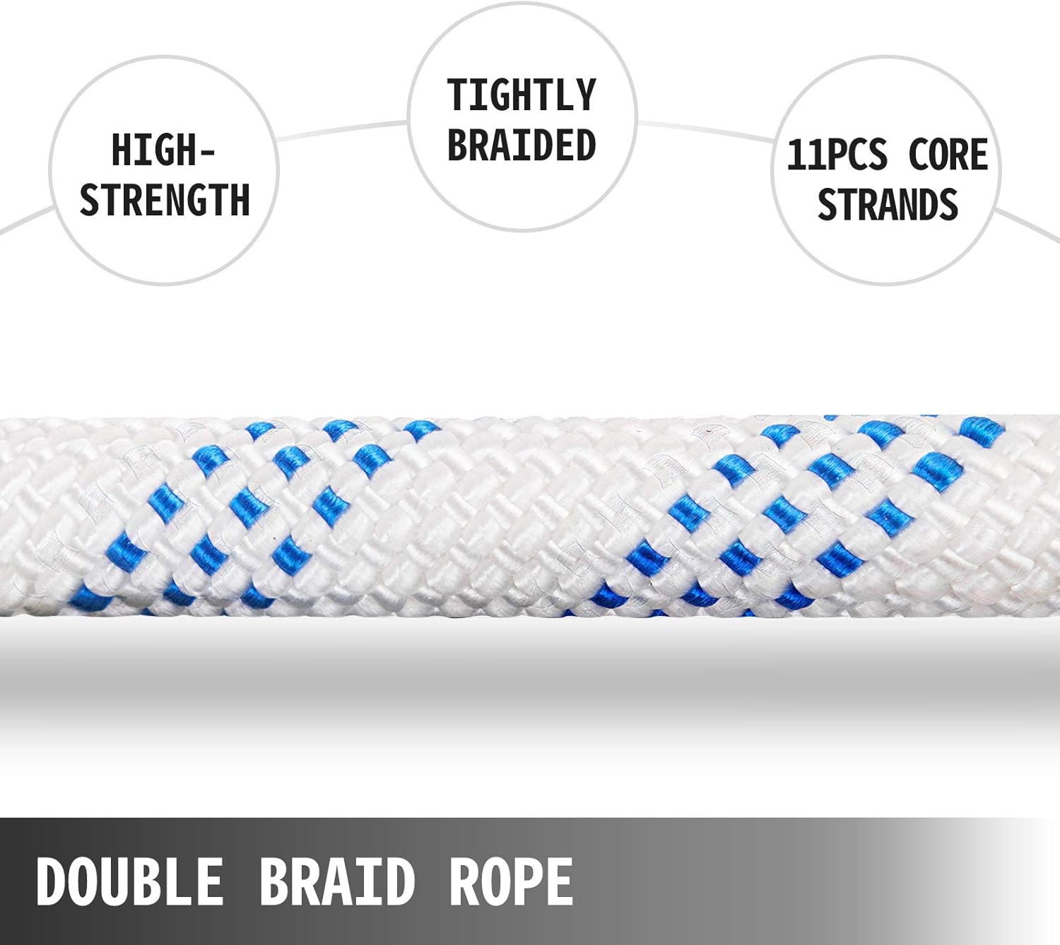 Mophorn Twin Sheave Block and Tackle 2/5-1/2Inch 100-200Ft Twin Sheave Block with Braid Rope 30-35KN 6600-7705LBS Double Pulley Rigging : Sports & Outdoors