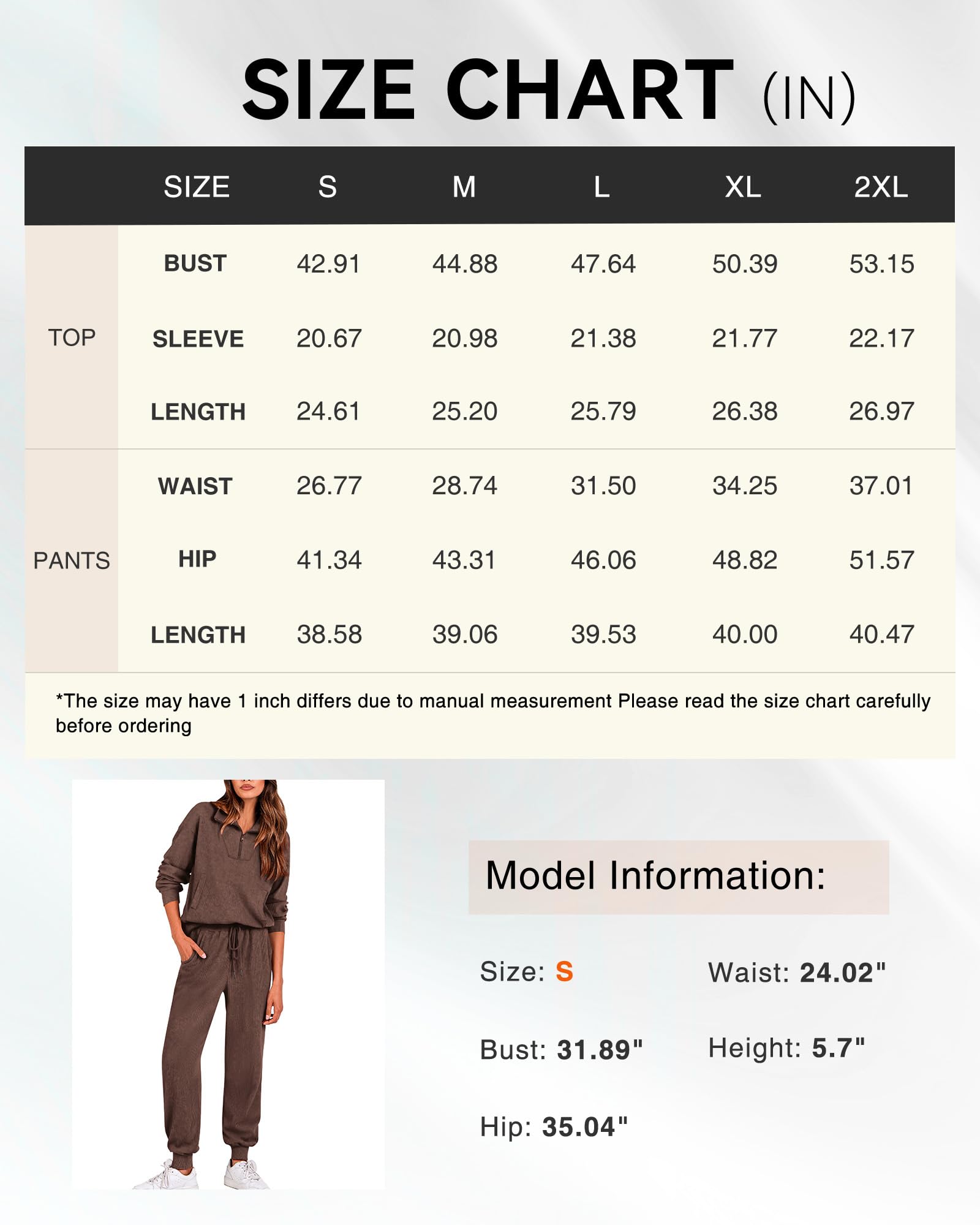 BTFBM Women's 2 Piece Tracksuit Fall Outfits 2025 Long Sleeve Half Zip Sweatshirt Sweatpants Lounge Set Sweatsuits(Solid Coffee,Medium) - Image 5