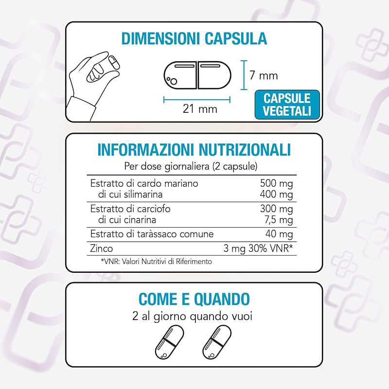 Cardo Mariano Tarassaco e Carciofo PiùLife 400 mg Silimarina - 180 Capsule