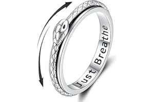SOLOLIKE Anxiety Ring for Women: Sterling Silver Fidget Jewelry Spinner Band Rings for Girls Stackable Spinning Rings Anti Stress Relieving Jewelry Gifts