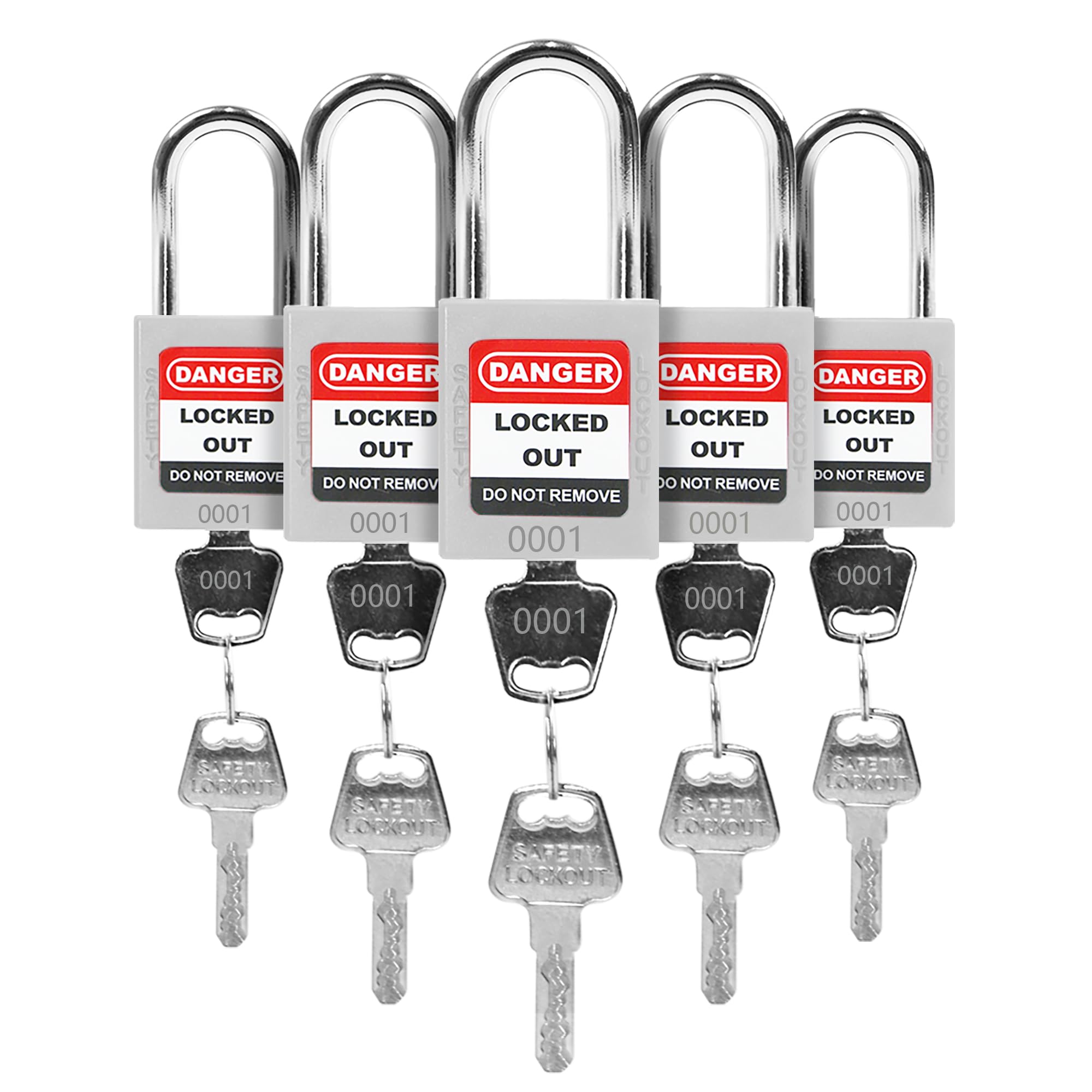 Photo 1 of HiLKCO Lockout Tagout Locks Kit 5 Pack White Locks, 2 Alike Keys Per Padlock OSHA Compliant Lock Out Tag Out Safety Padlocks for Electrical Tag Out Kits