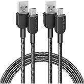Anker USB to USB C Cable, USB A to Type C Charger Cord (2 Pack, 6FT), for Samsung Galaxy Note 10/S10+ S10, LG V30 (USB 2.0, B