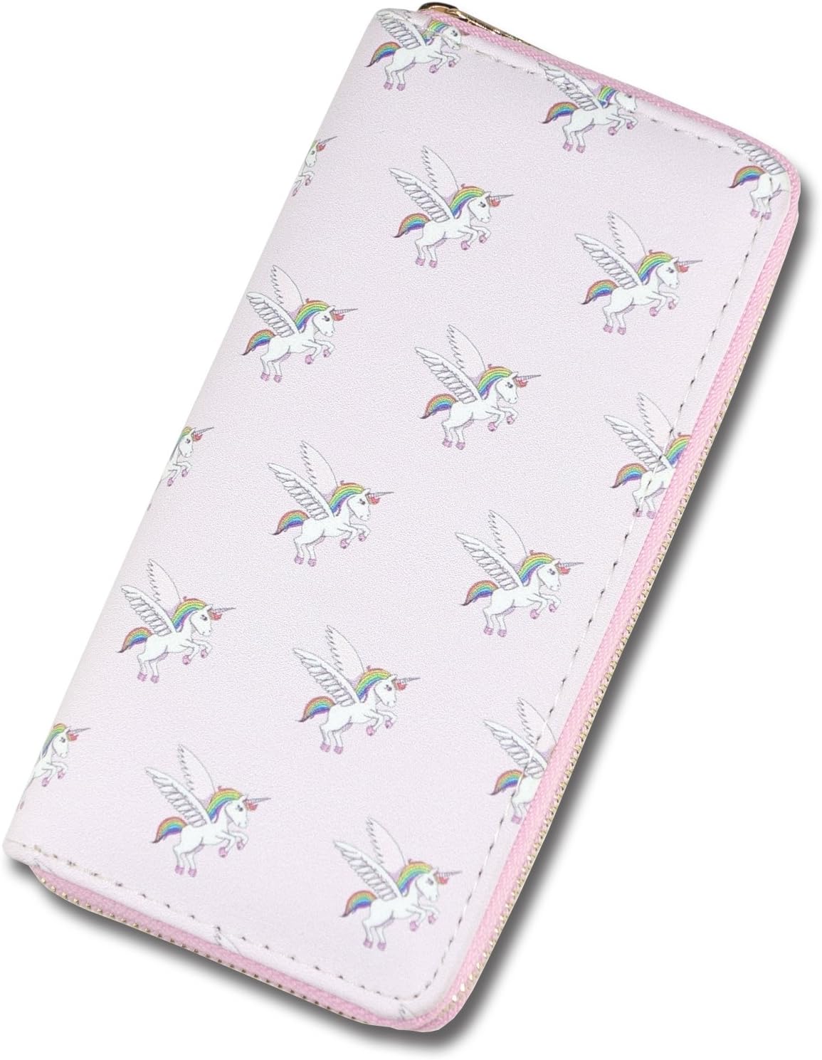 Women's Long Zipper Wallet Leather Print Unicorn,Ladies Clutch Purse