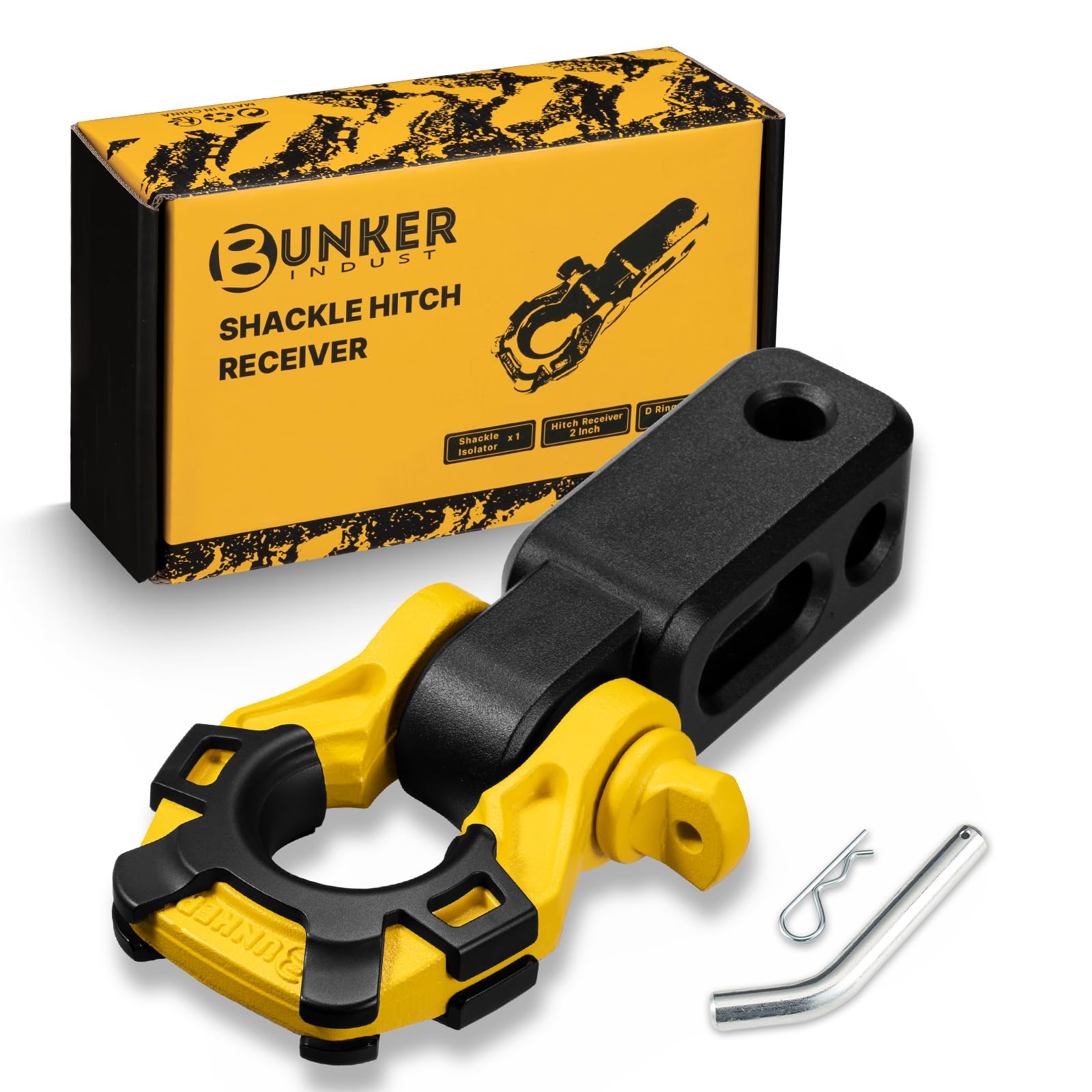 Photo 1 of BUNKER INDUST Shackle Hitch Receiver 3/4" D Ring Shackle w/Trailer Hitch-Fits 2" Receivers,Offroad Recovery Towing Accessories for Trucks, Jeep, Pickup
