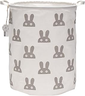 Sea Team 19,7 Zoll große Größe wasserdichte Beschichtung Ramie Cotton Fabric Folding Wäschekorb Eimer Zylindrischer Sackleinen Leinwand Aufbewahrungskorb