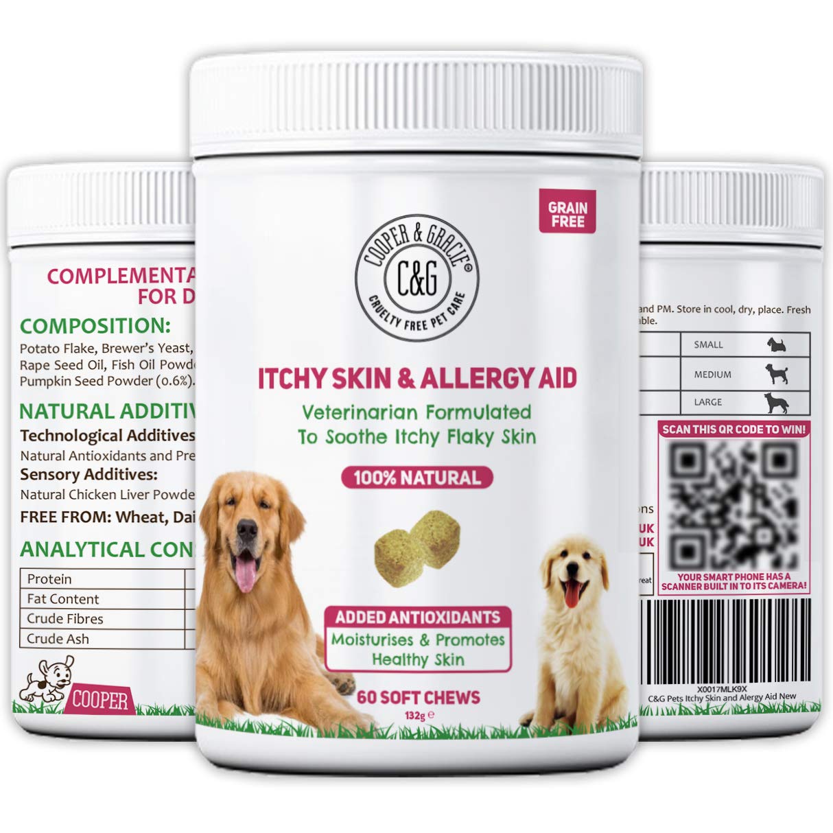 Anti-Itch Supplement For Dogs 60 Soft Chews | Itchy Skin And Skin Allergies | Maintains Skin Moisture & Maintains Respiratory Health | Supports Immune System | Veterinarian Formulated