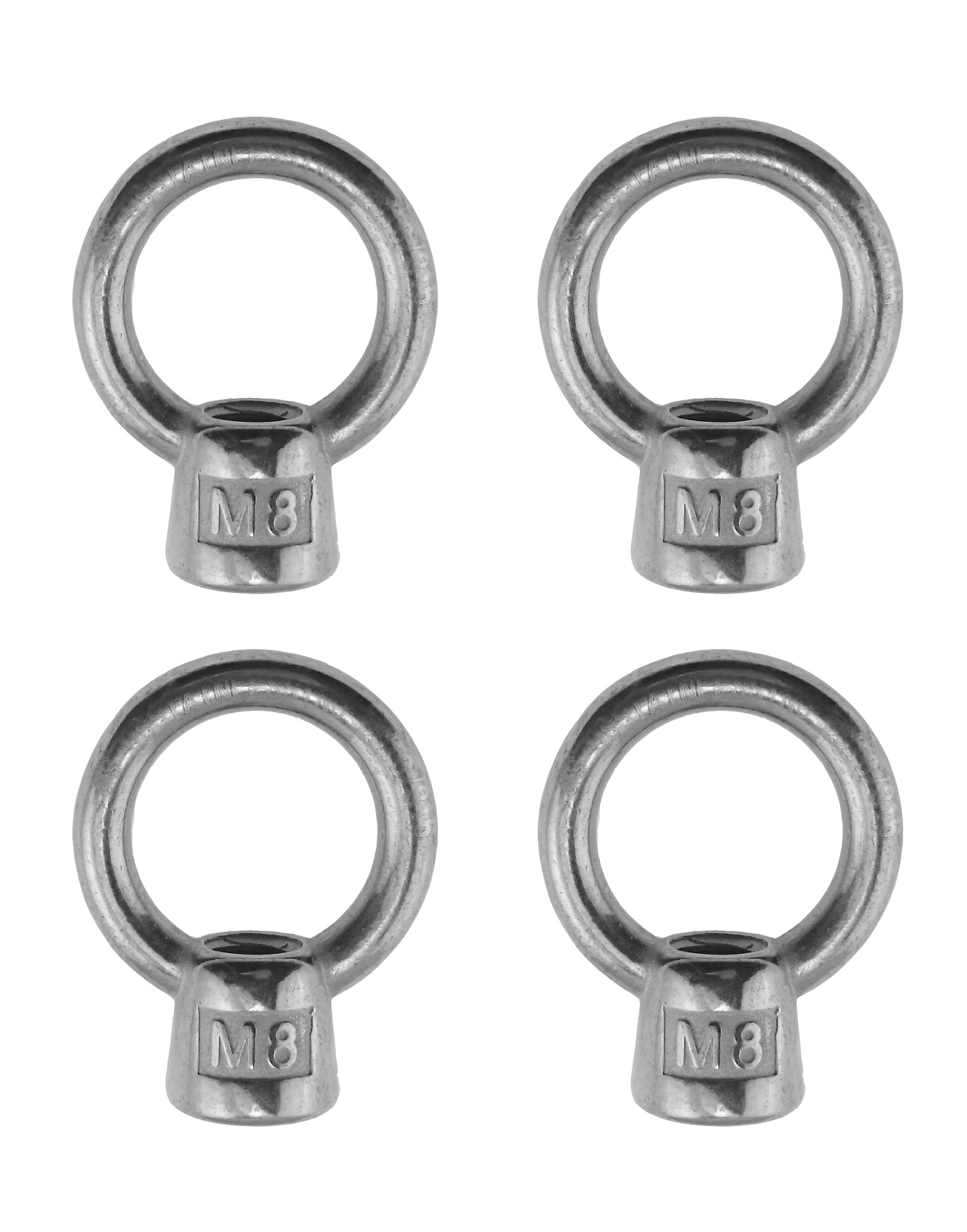 4 Pieces Stainless Steel 316 Lifting Eye Nut M8 Marine Grade 8mm