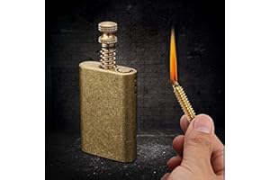 Morisk Lighter Permanent Match, Cool Pipe Lighter Fluid Refillable, Copper Vintage Trench Lighters, Creative Auto Fire Starter, EDC Reusable Forever Matches, Unique Birthday Gift for Men Dad Husband