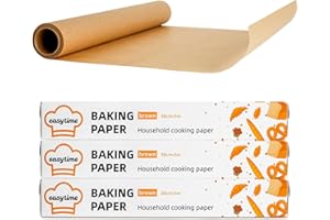 DTFMZOV 12in x 49ft Unbleached Parchment Paper for Baking, High Temperature Resistant Parchment Paper Roll, Non-Stick Greasep