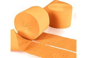 INFITE Crepe Paper Streamers Pack of Party Streamers in Orange Colors for Birthday Decorations, Party Decorations, Wedding Decorations