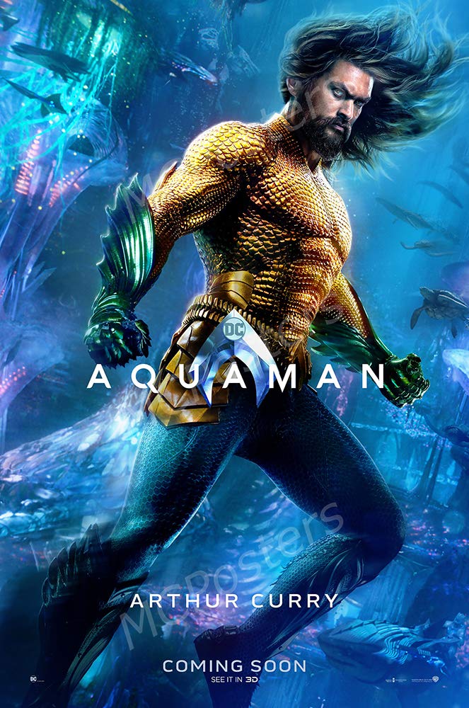 MCPosters - DC Aquaman Jason Momoa Glossy Finish Movie Poster - MCP608 (24" x 36" (61cm x 91.5cm))