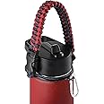 IRON °FLASK Paracord Handle - Fits Wide Mouth Water Bottles - Durable Carrier, Secure Accessories, Survival Strap Cord, Safety Ring, and Carabiner - Seven Core Paracord Bracelet