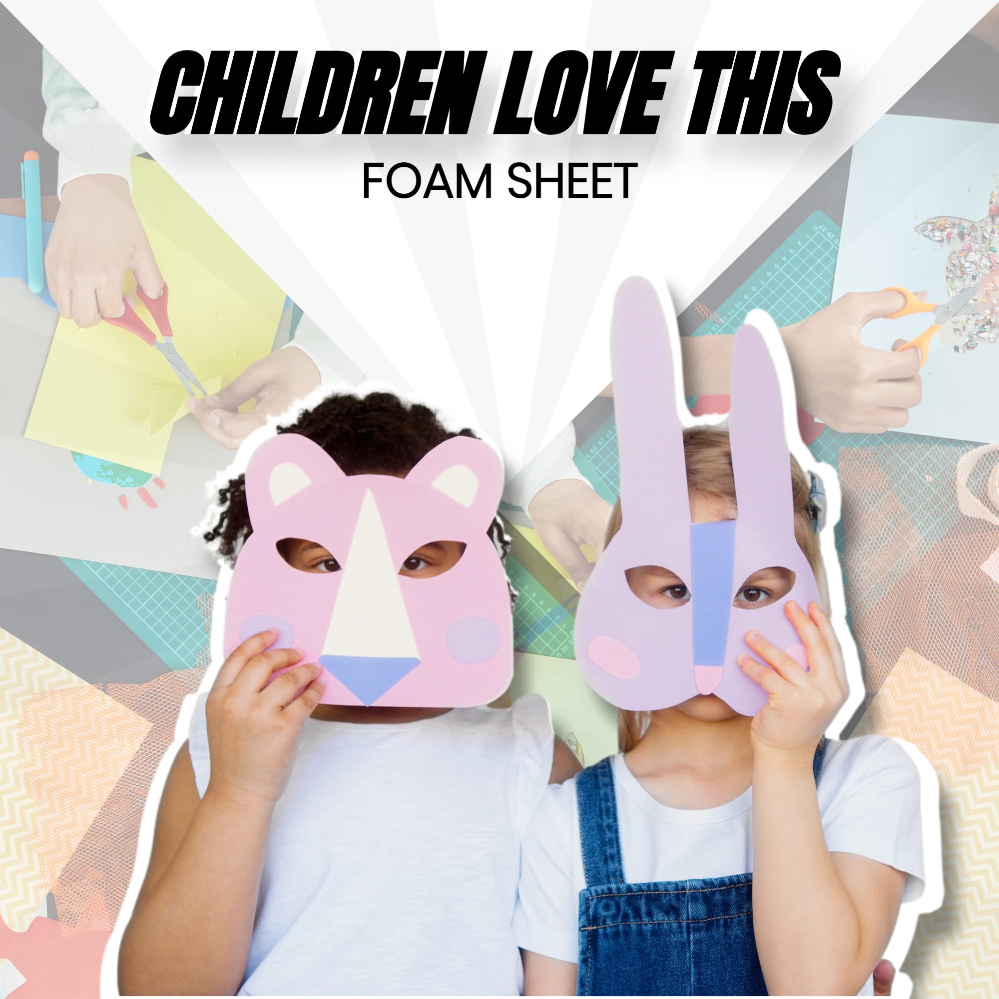 24 Ct Sheets White EVA Cosplay Foam in 9” x 12’’ Sheets; High Density Thick Foam 85 kg/m³, 2mm (1/12”); Great for Costumes, Props, Armor, Masks, Arts and Crafts Projects