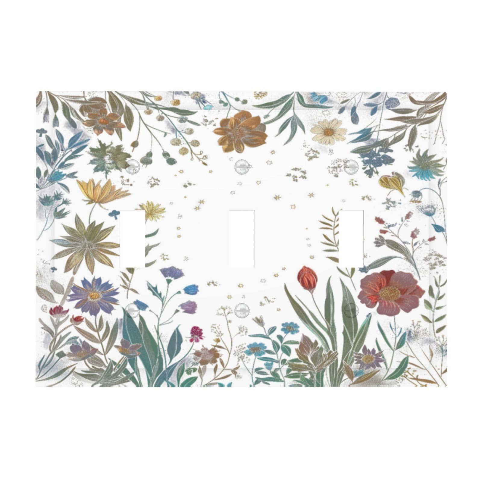 OILbiexn Light Switch Cover Boho Colorful Florals