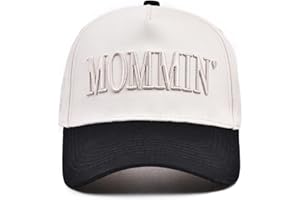 ABDKW Mommin Trucker Hat | Vintage Two-Tone Women's Baseball Cap,with Mommin Embroidery Ponytail Fit,Outdoor and Daily Use