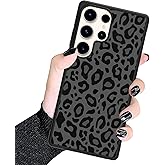 KANGHAR Case Compatible with Samsung Galaxy S25 Ultra 5G,Black Leopard Design,Tire Texture Non-Slip +Shockproof Rugged TPU Protective Case for Galaxy S25 Ultra-Black Leopard
