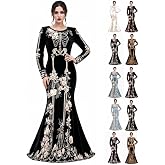 WQEVRCF Women's Skeleton Dress Gothic Long Sleeve Floral 3D Digital Print Maxi Dresses for Halloween Cosplay Costume