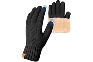ARFNKIM Thermal Winter Gloves-Fleece Lining Touch Screen Knit Stretchy Warm Gloves for Running Cycling Riding- Men Women