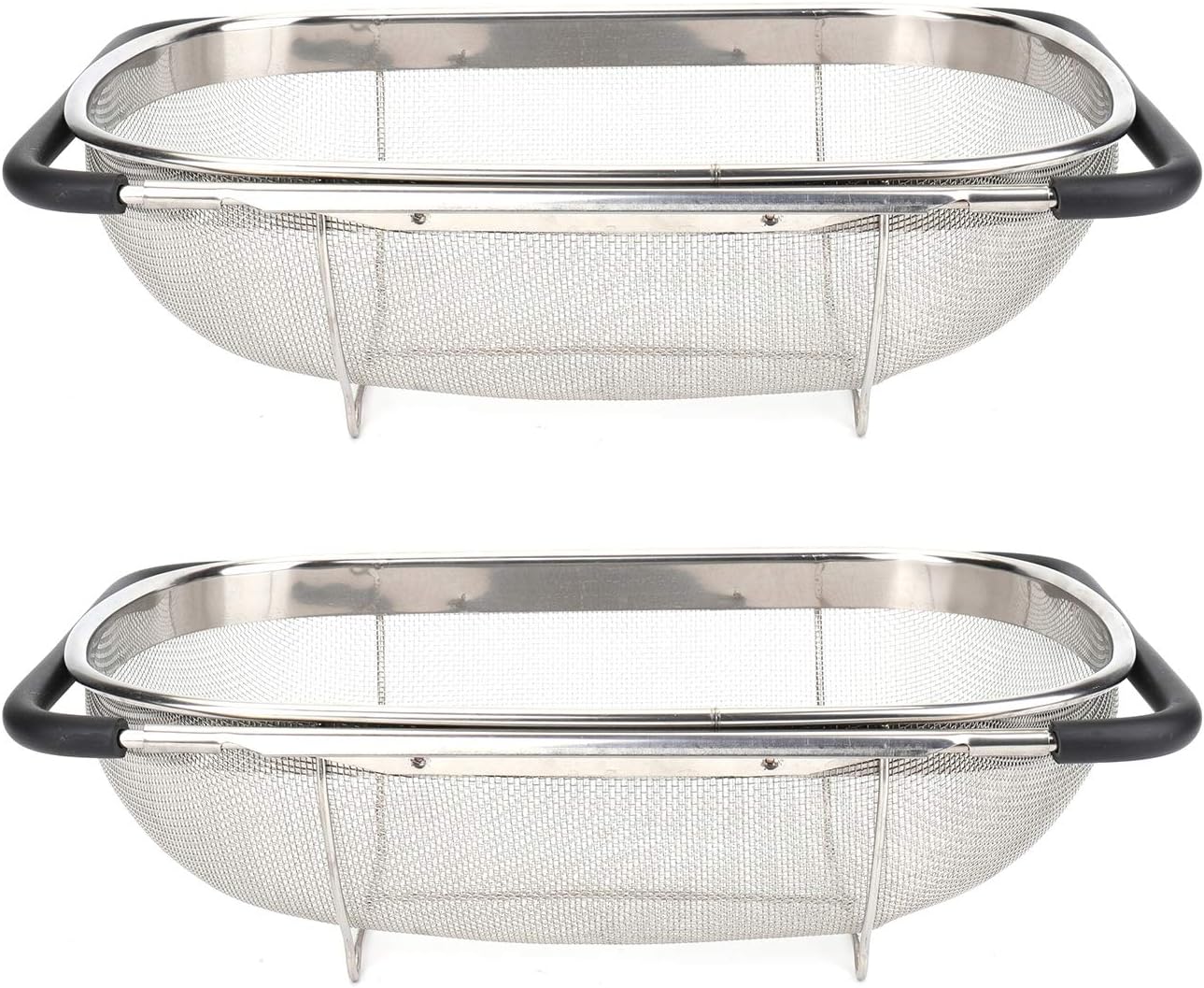 Suwimut 2 Pack Over the Sink Strainer Oval Colander for