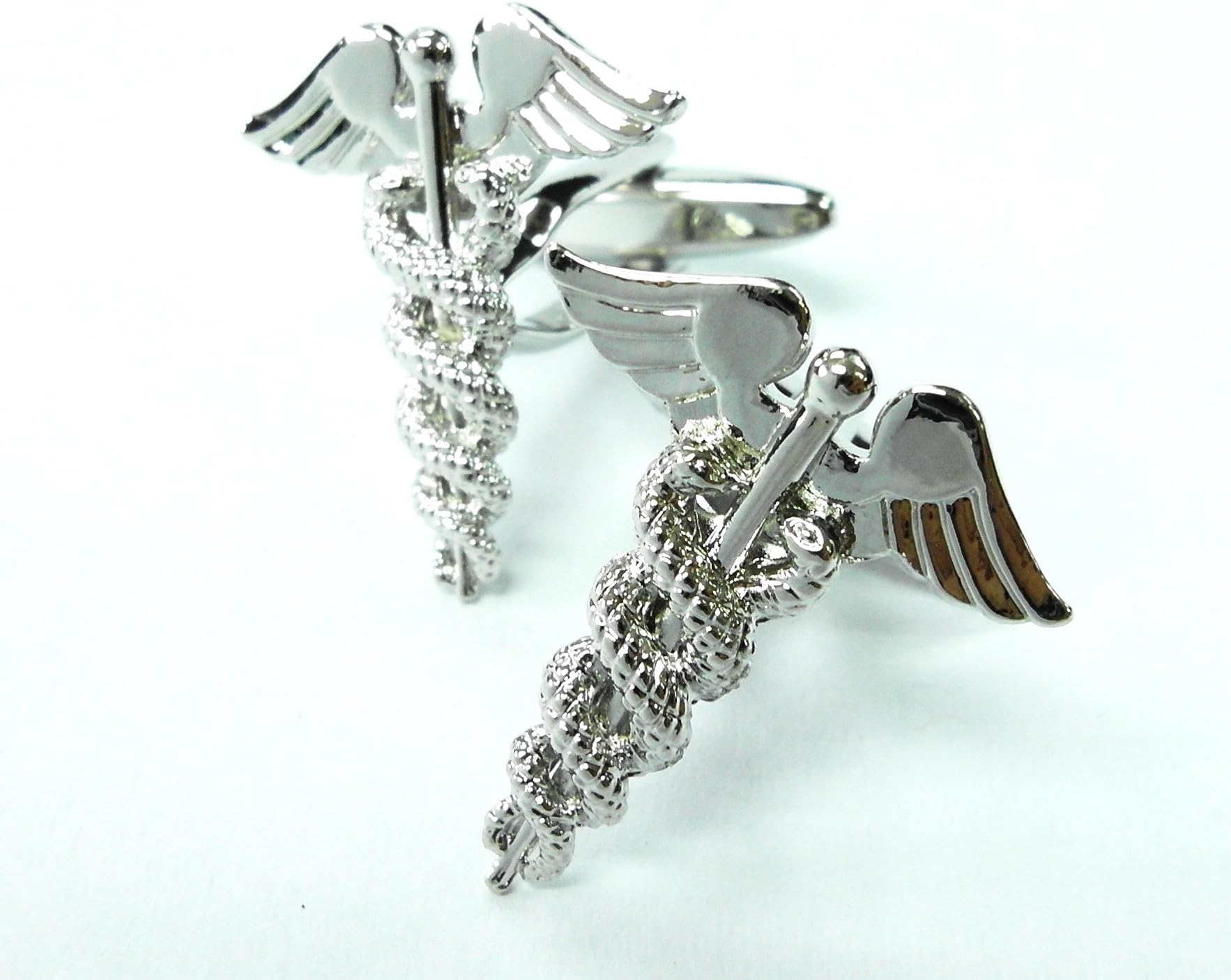 Doctor's Sign Cufflinks Aesculapius Cuff Links Asklepios Gemelos 011210-1