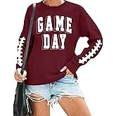 Women Game Day Sweatshirt Football Fan Game Day Shirt Letter Print Long Sleeve Casual Top