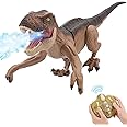 IQKidz Remote Control Dinosaur Toys for Boys 3 4-7 8-12- RC Realistic Big T-Rex Gifts for Kids, Interactive Dino with Light Roar Spray Touch Sensing