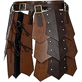 HiiFeuer Medieval Faux Leather Wide Belt Thigh Armor, Retro Double Sides Waist Armor, Mercenary & Knights Skirt for LARP