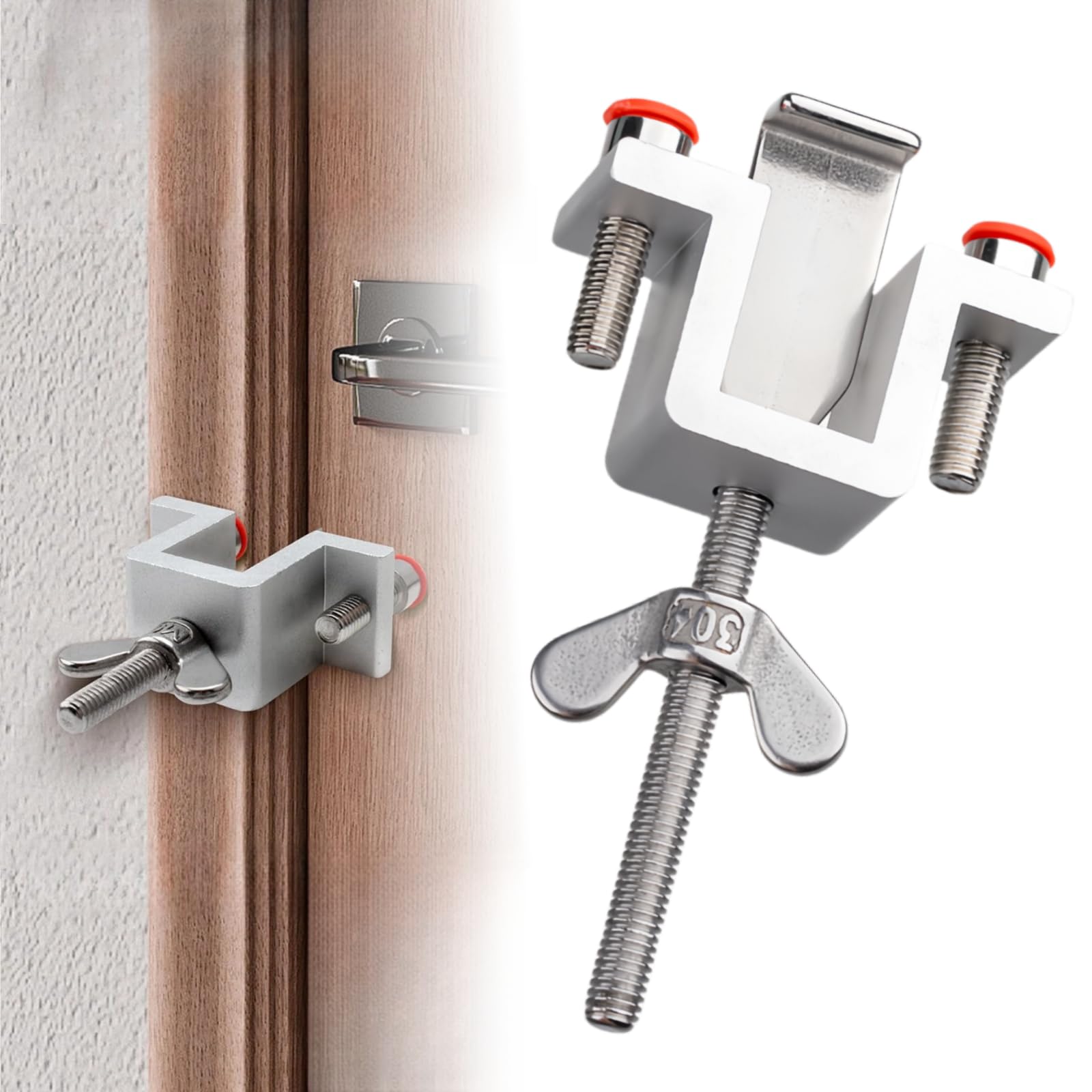 Yuchengxiang Portable Home Security Lock, Travel Door Locker, Anti Theft Safety Privacy Lock for Home (Silver)