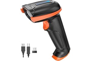 Tera 1D 2D QR Barcode Scanner Wireless and Wired with Battery Level Indicator Digital Printed Bar Code Reader Cordless Handheld Barcode Scanner Compact Plug and Play Model D5100