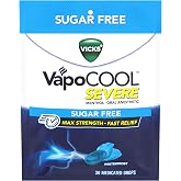 Vicks VapoCOOL Severe Max Strength* Menthol Cough Drop Alternative/Sore Throat Lozenge for Sore Throat Relief, Sugar Free Winterfrost, 30ct