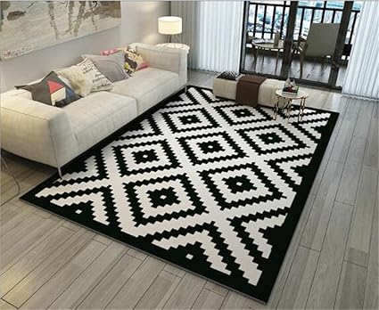Tapis Geometrique Noir Et Blanc