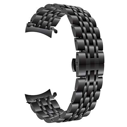 TRUMiRR Für Galaxy Watch 46mm/Gear S3 Armband, 22mm Edelstahl Armband Curved End Uhrenarmband Schmetterling Schnalle Armband 