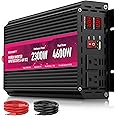 2300W Power Inverter,12V DC to AC 110V120V Peak Power 4600W with 2AC Outlets and 2.4USB Port,LCD Display Car Inverter for Power Converter Outdoor Activities,Emergency,Vehicles Truck RV Solar System