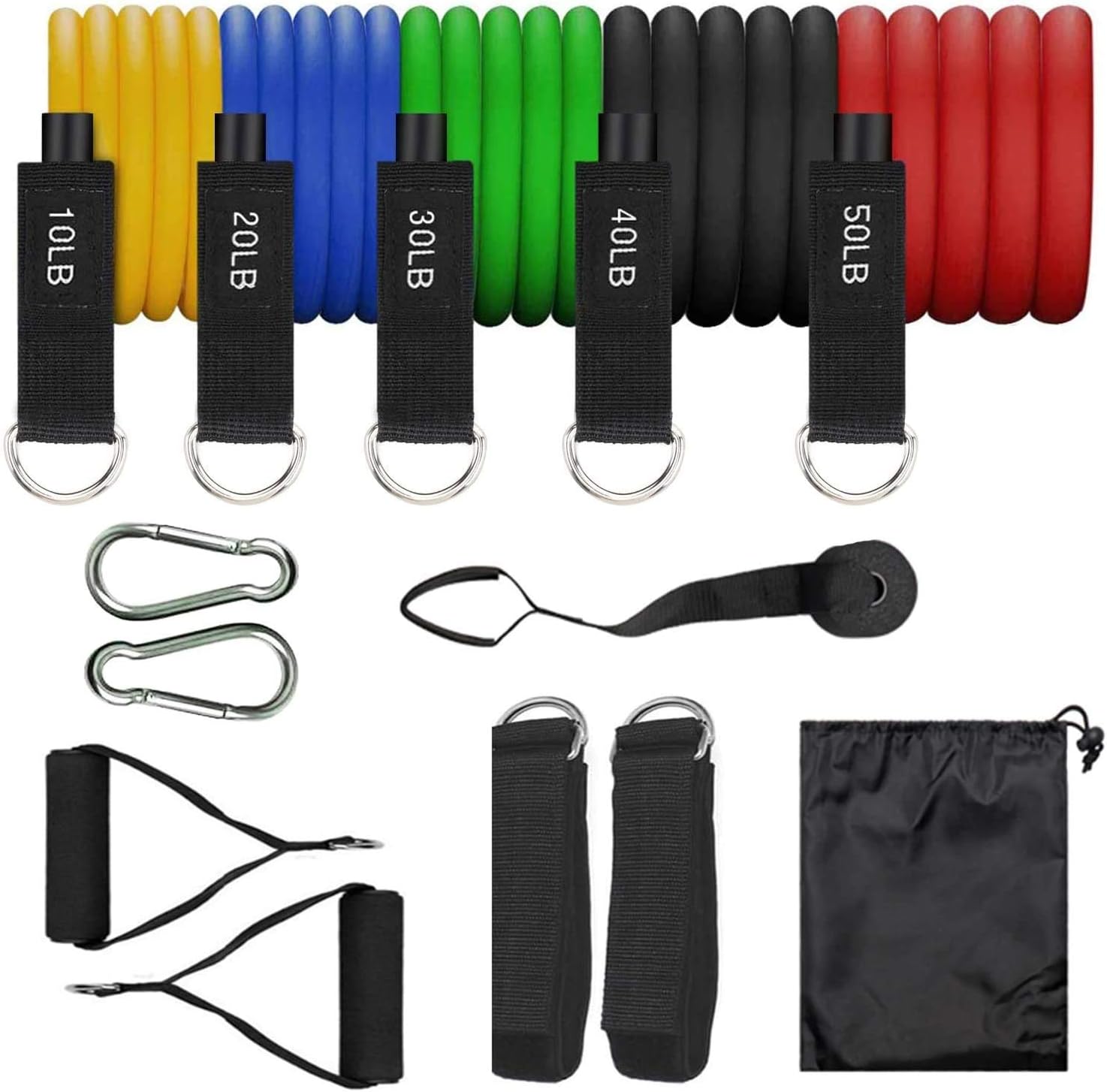 Hi Clasmix Resistance Loop Exercise Bands for Home Fitness, Stretching, Strength Training, Physical Therapy, Workout Bands, Pilates Flexbands