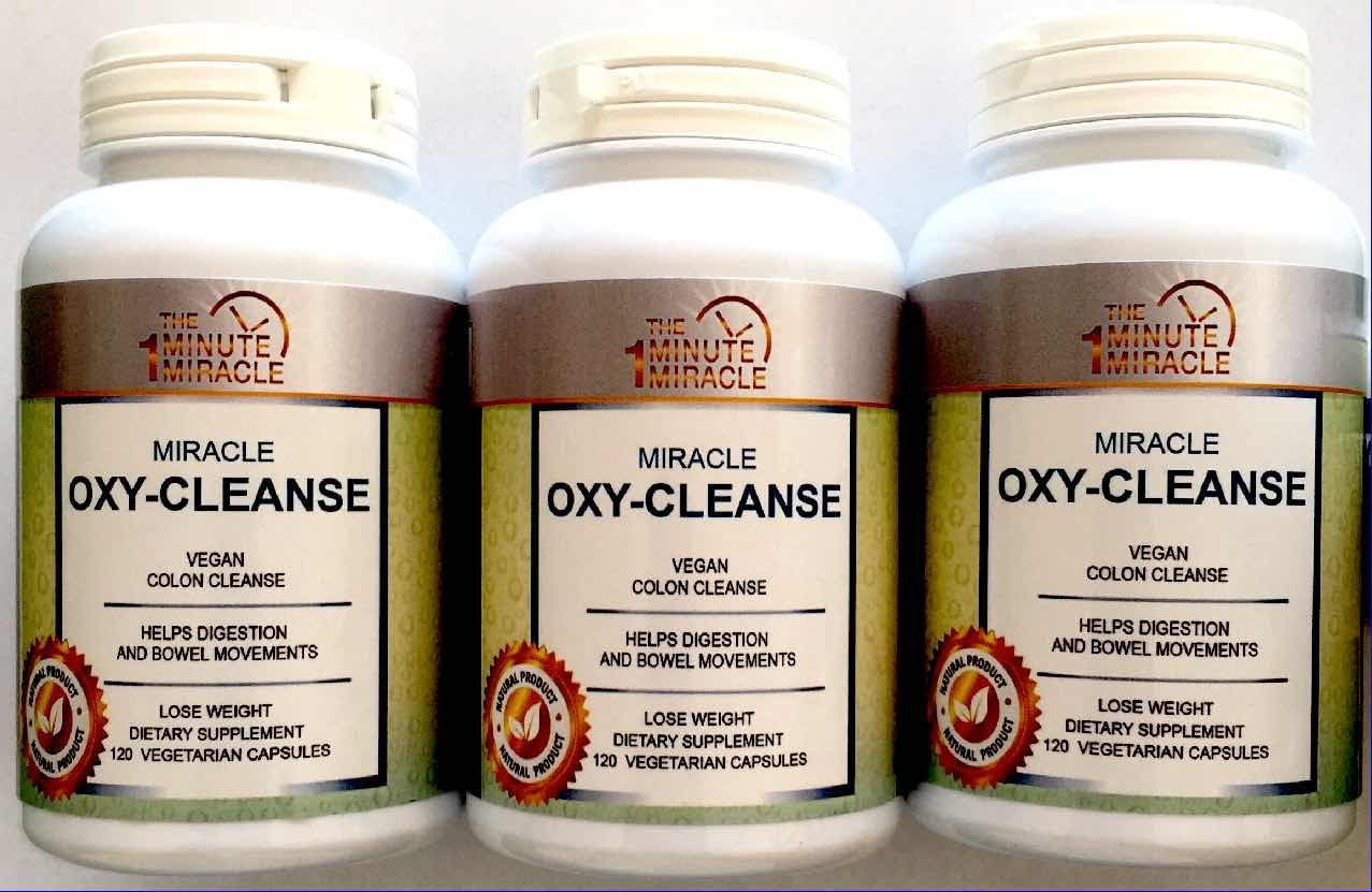MIRACLE OXY-CLEANSE COLON CLEANSER AND DETOX - 120 VEGETARIAN CAPSULES