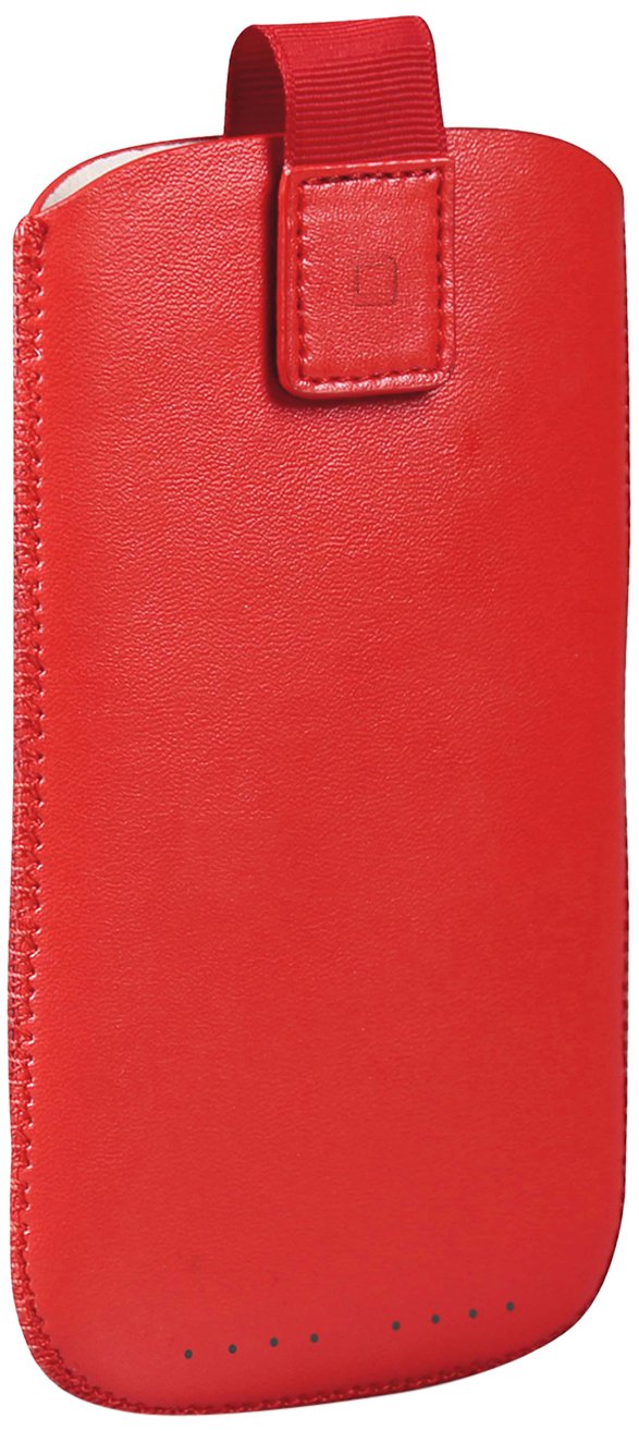 sbs PU Medium Pouch Case with Puller Extraction System - Red