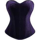 Scarlet Darkness Vintage Corset Tops for Women Overbust Bodyshaper Crop Top Strapless Open Back Renaisssance Corset