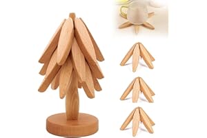 BOKYNU Wooden Trivets for Hot Dishes,Tree Coasters,Decorative Wood Trivet Set,Hot Pads for Pots and Pans