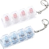 2 Pcs Keyboard Fidget Toy, Silent &amp; Loud Keyboard Fidget Keychain | Keyboard Decompression Clicker Toys, Button Stress Relief Fidget to Relief Anxiety Sensory Keyboard Gift