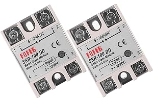 Alinan 2pcs SSR-100DD Solid State Relay DC to DC Input 3-32VDC Output 5-200VDC Single Phase Solid State Relay