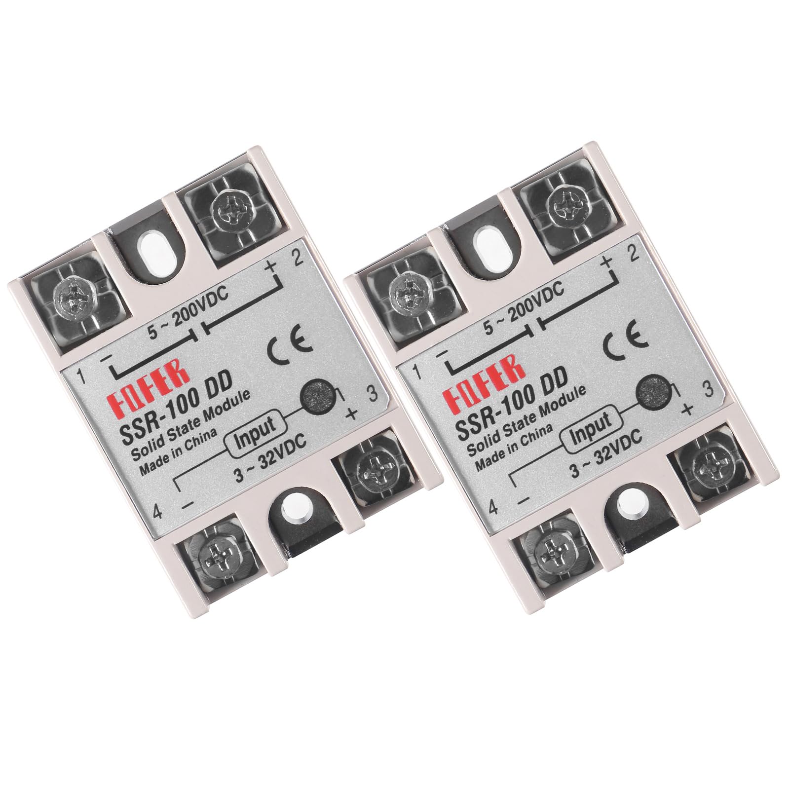 Alinan 2pcs SSR-100DD Solid State Relay DC to DC
