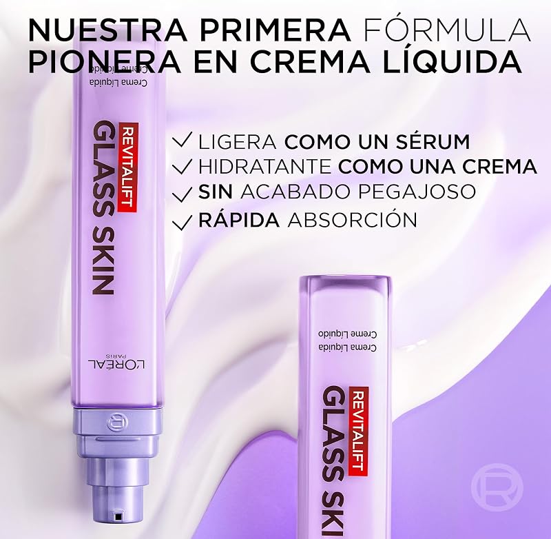 L'Oréal Paris Revitalift Filler Glass Skin Crema Hidratante Facial XL, 70ml