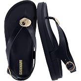 CUSHIONAIRE Expo Thong Sandals for Women, Comfortable Slingback Sandals with Arch Support and Cushioned Footbed