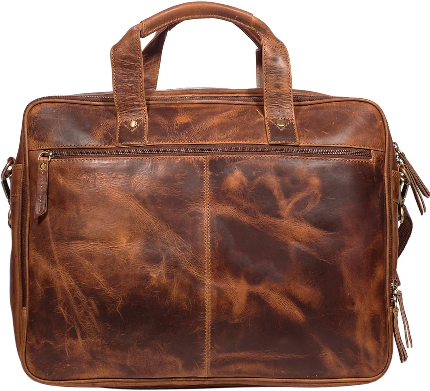 STILORD "Walt" Vintage Business Bag Real Leather Colour:Kara - Cognac, XL - Image 5