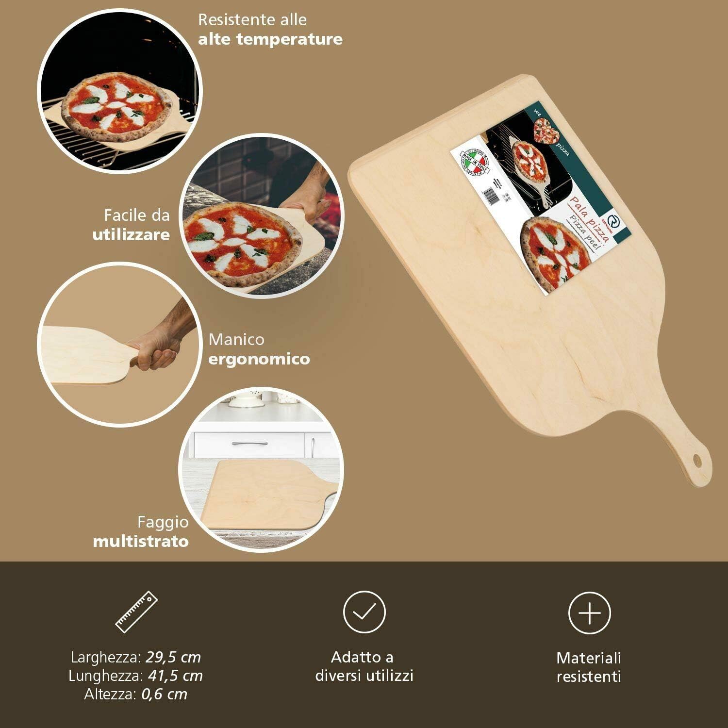 REPLOOD Pala Per Pizza XL Tagliere Vassoio In Legno Di Betulla 50x37cm Con  Impugnatura Versione Large Per Infornare Pizze Teglie per pizza Casa e  cucina nsb-group.com